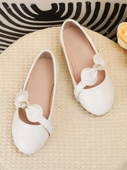 Chaussures de princesse pour filles en cuir blanc
