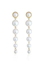 Boucles d'oreilles longues simples à franges de perles
