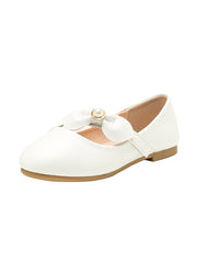 Chaussures de princesse pour filles en cuir blanc