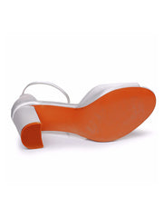 Sandales De Mariée À Talon Chunky Bride Cheville Bout Ouvert
