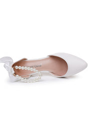 Talons Compensés Bout Pointu Chaussures de Mariage pour Femmes