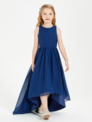 Junior Robes de Demoiselle d'Honneur Asymétriques Exquises Bleu Marine