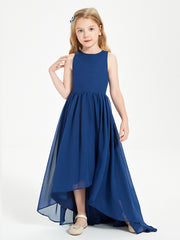 Junior Robes de Demoiselle d'Honneur Asymétriques Exquises Bleu Marine