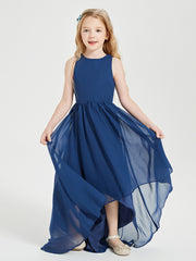 Junior Robes de Demoiselle d'Honneur Asymétriques Exquises Bleu Marine