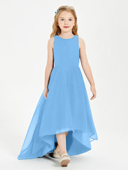 Junior Robes de Demoiselle d'Honneur Asymétriques Exquises Bleu