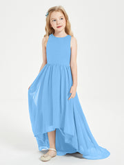 Junior Robes de Demoiselle d'Honneur Asymétriques Exquises Bleu