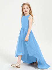 Junior Robes de Demoiselle d'Honneur Asymétriques Exquises Bleu