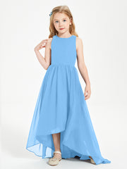 Junior Robes de Demoiselle d'Honneur Asymétriques Exquises Bleu