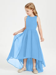 Junior Robes de Demoiselle d'Honneur Asymétriques Exquises Bleu
