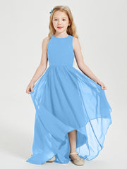 Junior Robes de Demoiselle d'Honneur Asymétriques Exquises Bleu