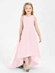Junior Robes de Demoiselle d'Honneur Asymétriques Exquises Rose Pâle