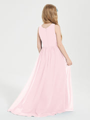 Junior Robes de Demoiselle d'Honneur Asymétriques Exquises Rose Pâle