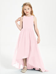 Junior Robes de Demoiselle d'Honneur Asymétriques Exquises Rose Pâle