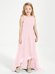 Junior Robes de Demoiselle d'Honneur Asymétriques Exquises Rose Pâle