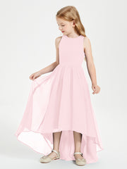 Junior Robes de Demoiselle d'Honneur Asymétriques Exquises Rose Pâle