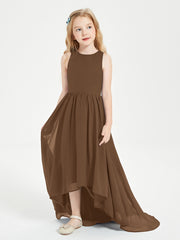 Junior Robes de Demoiselle d'Honneur Asymétriques Exquises Brun