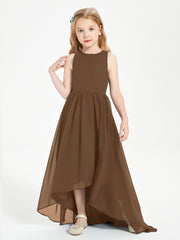 Junior Robes de Demoiselle d'Honneur Asymétriques Exquises Brun