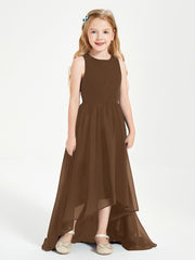Junior Robes de Demoiselle d'Honneur Asymétriques Exquises Brun