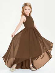 Junior Robes de Demoiselle d'Honneur Asymétriques Exquises Brun