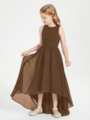 Junior Robes de Demoiselle d'Honneur Asymétriques Exquises Brun