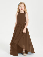 Junior Robes de Demoiselle d'Honneur Asymétriques Exquises Brun