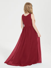 Junior Robes de Demoiselle d'Honneur Asymétriques Exquises Bordeaux