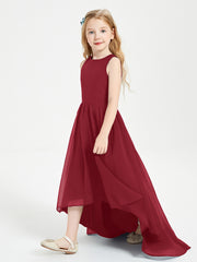 Junior Robes de Demoiselle d'Honneur Asymétriques Exquises Bordeaux