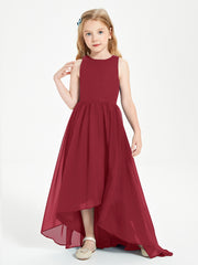 Junior Robes de Demoiselle d'Honneur Asymétriques Exquises Bordeaux