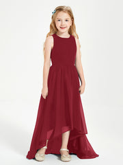 Junior Robes de Demoiselle d'Honneur Asymétriques Exquises Bordeaux