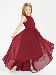 Junior Robes de Demoiselle d'Honneur Asymétriques Exquises Bordeaux