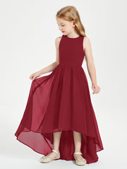 Junior Robes de Demoiselle d'Honneur Asymétriques Exquises Bordeaux