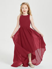 Junior Robes de Demoiselle d'Honneur Asymétriques Exquises Bordeaux