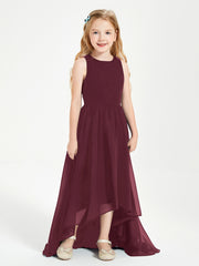 Junior Robes de Demoiselle d'Honneur Asymétriques Exquises Cabernet