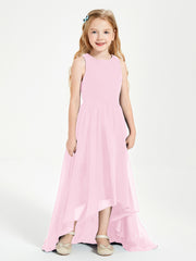 Junior Robes de Demoiselle d'Honneur Asymétriques Exquises Rose Bonbon