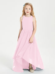 Junior Robes de Demoiselle d'Honneur Asymétriques Exquises Rose Bonbon