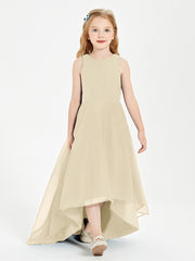 Junior Robes de Demoiselle d'Honneur Asymétriques Exquises Champagne