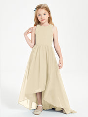 Junior Robes de Demoiselle d'Honneur Asymétriques Exquises Champagne