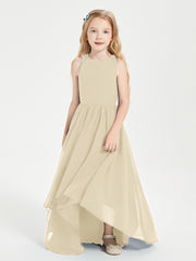 Junior Robes de Demoiselle d'Honneur Asymétriques Exquises Champagne