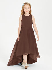 Junior Robes de Demoiselle d'Honneur Asymétriques Exquises Chocolat