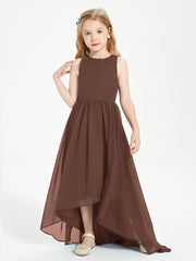 Junior Robes de Demoiselle d'Honneur Asymétriques Exquises Chocolat