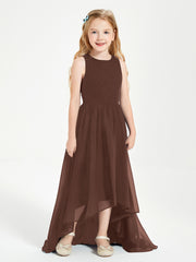 Junior Robes de Demoiselle d'Honneur Asymétriques Exquises Chocolat