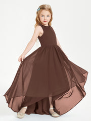 Junior Robes de Demoiselle d'Honneur Asymétriques Exquises Chocolat