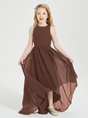 Junior Robes de Demoiselle d'Honneur Asymétriques Exquises Chocolat