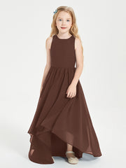 Junior Robes de Demoiselle d'Honneur Asymétriques Exquises Chocolat
