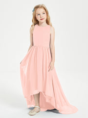 Junior Robes de Demoiselle d'Honneur Asymétriques Exquises Corail