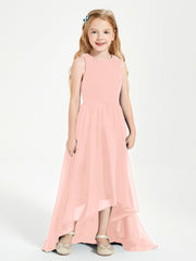 Junior Robes de Demoiselle d'Honneur Asymétriques Exquises Corail