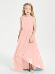 Junior Robes de Demoiselle d'Honneur Asymétriques Exquises Corail