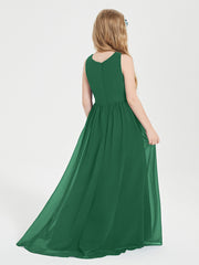 Junior Robes de Demoiselle d'Honneur Asymétriques Exquises Vert Foncé