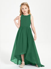 Junior Robes de Demoiselle d'Honneur Asymétriques Exquises Vert Foncé