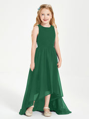 Junior Robes de Demoiselle d'Honneur Asymétriques Exquises Vert Foncé